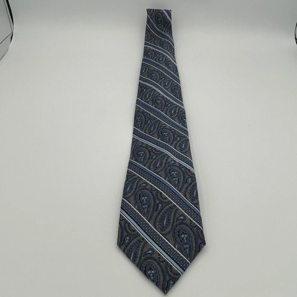 Pronto Uomo Necktie Platinum Mens OS Blue Silk Classic Professional